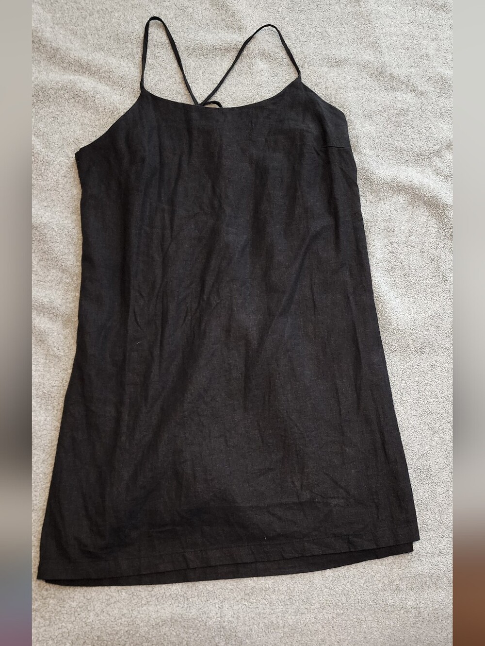 tonlé Black Adjustable Dress Women’s Large | Ethical Fashion | Linen‑Blend